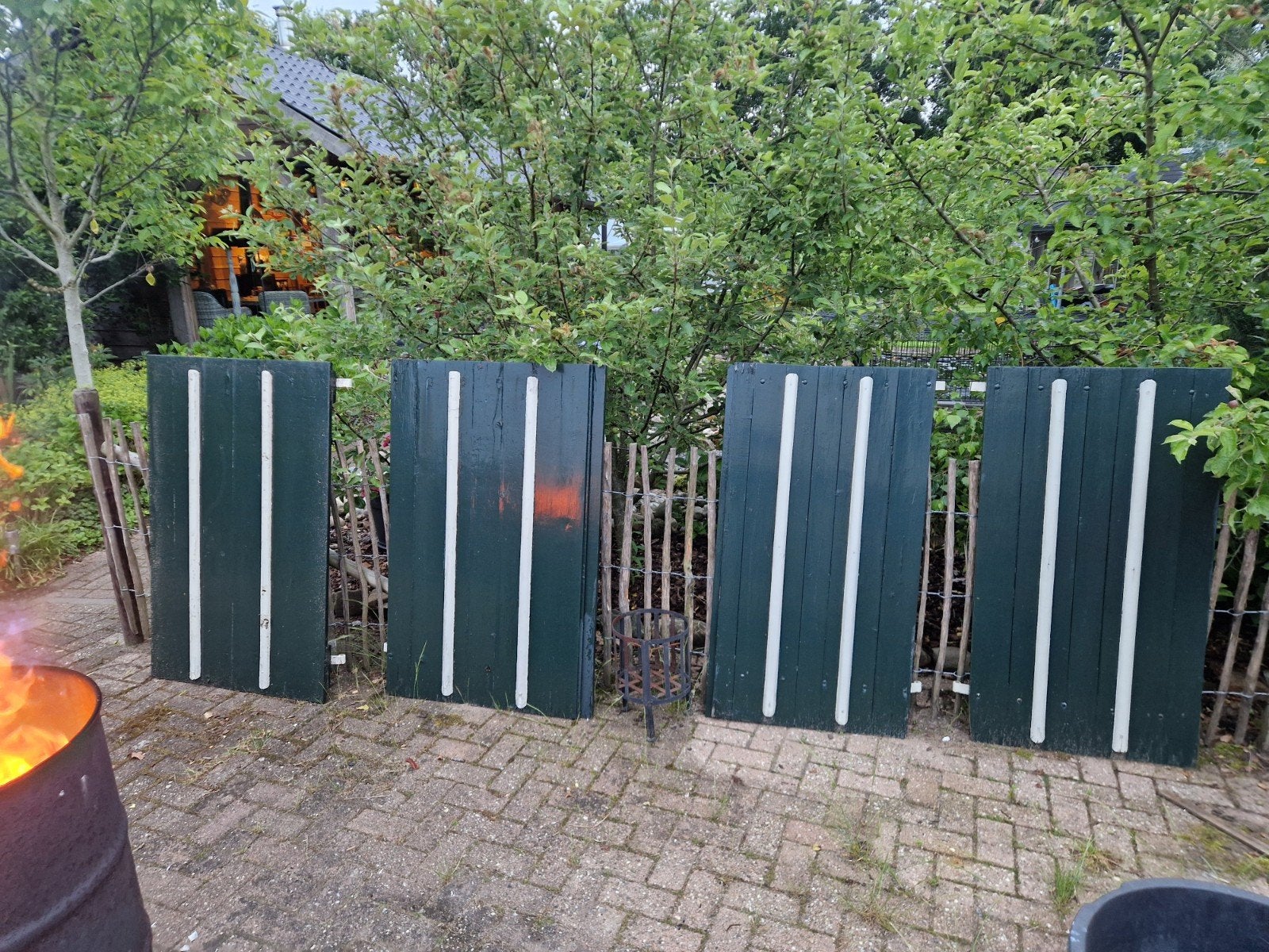 Decoratie hard houten luiken, Ophalen of Verzenden, Gebruikt