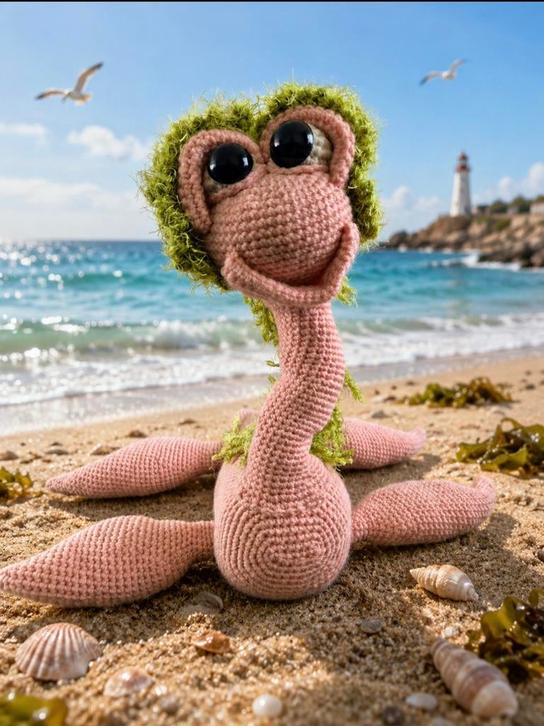 Gehaakte knuffel nessie roze, Eén persoon