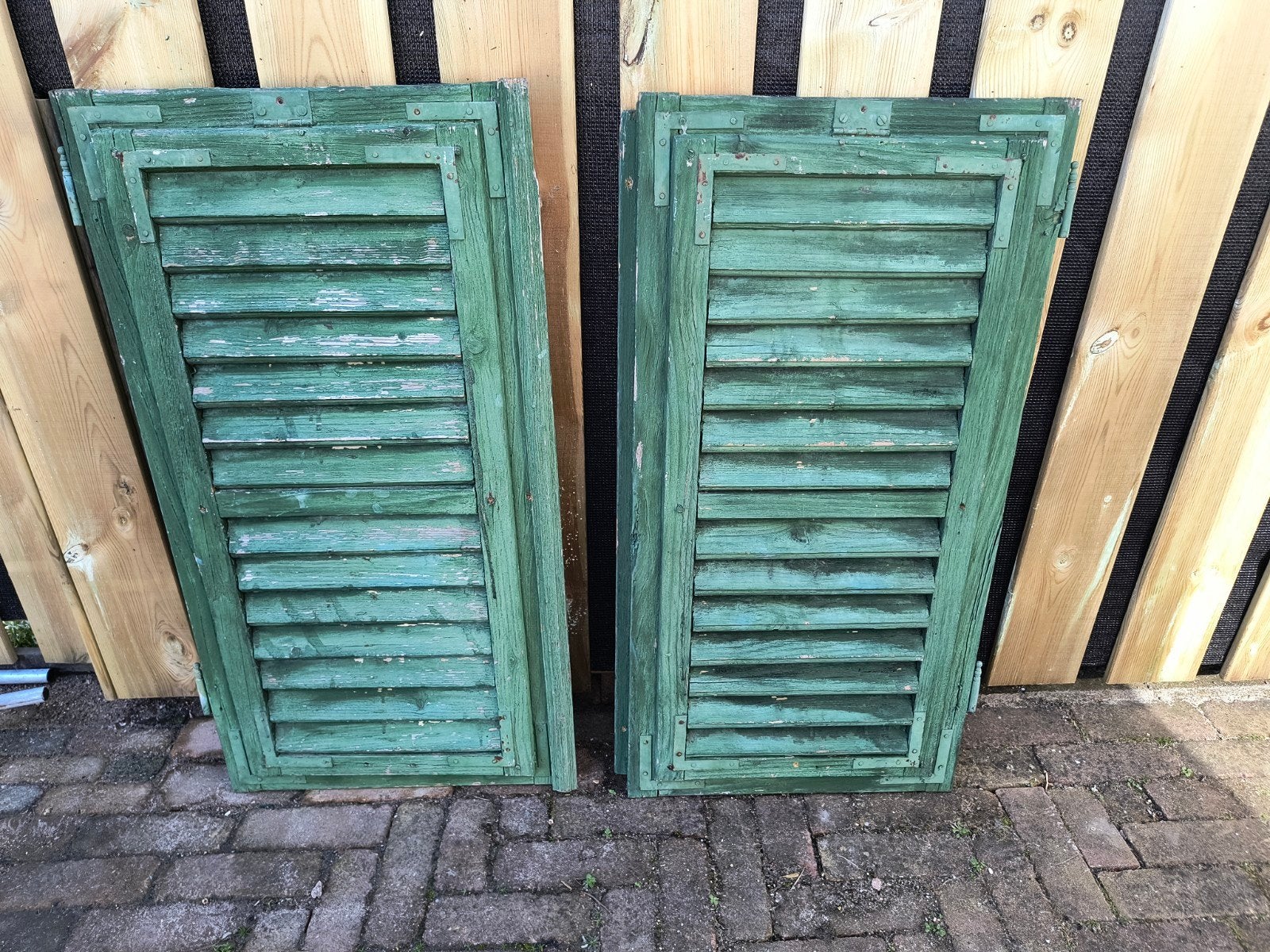 Louvre Luiken/Deurtjes - Groen Houten Luiken, Ophalen of Verzenden