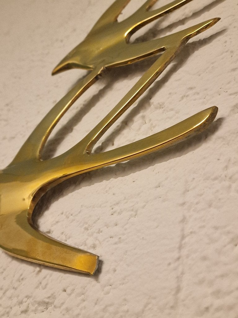 Vintage messing wanddecoratie zwaluwen vogels, Ophalen of Verzenden, Gebruikt