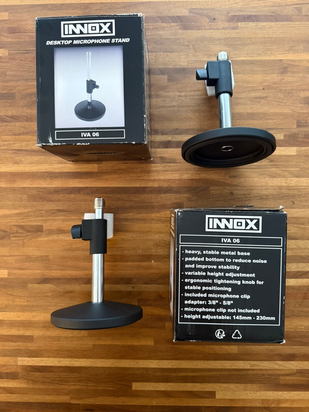 2x Innox IVA06 Desktop Microfoonstandaard, Verzenden, Zo goed als nieuw, Studiomicrofoon