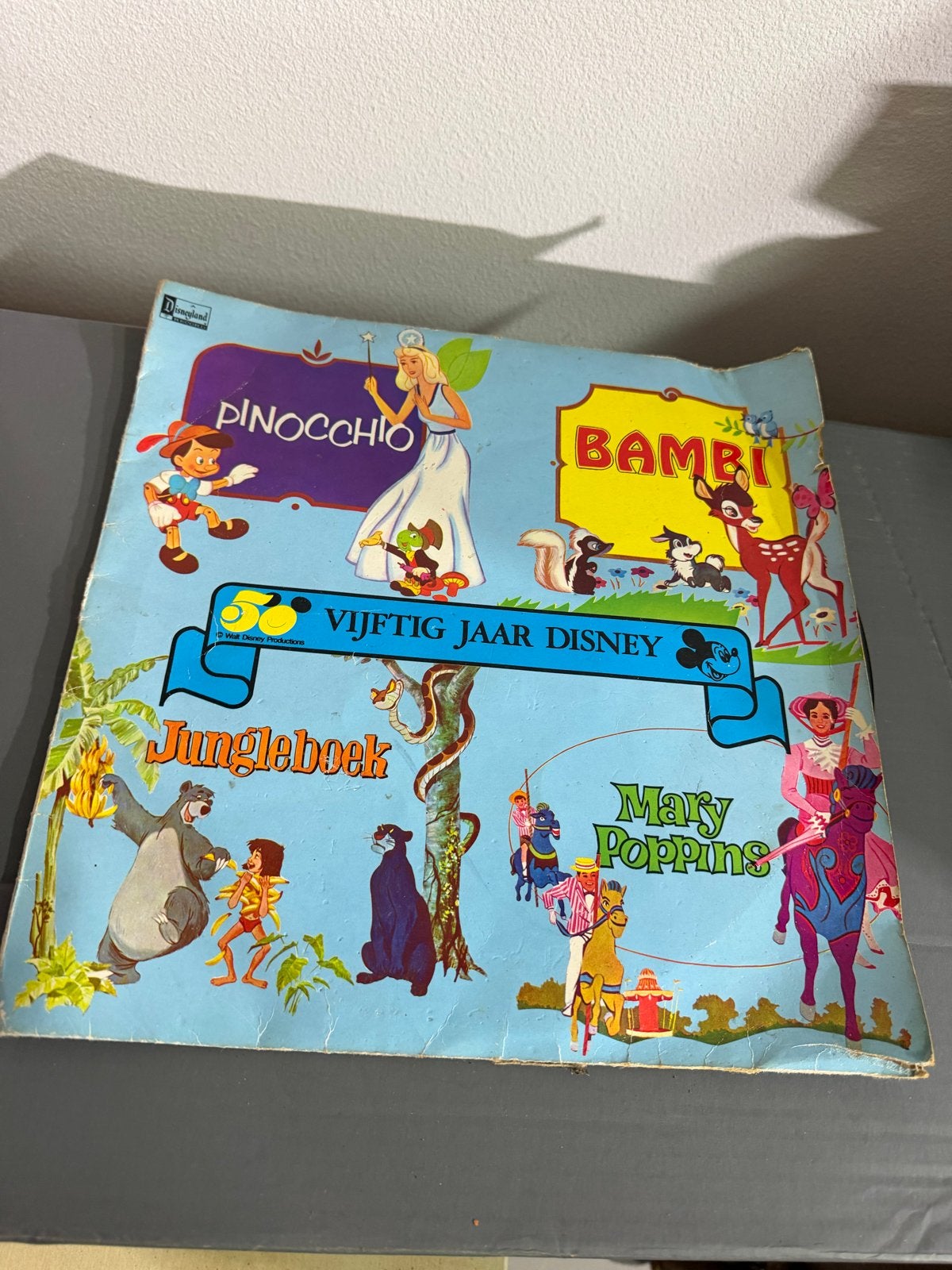 50 Jaar Walt Disney LP - Pinocchio, Bambi, Jungleboek, Mary, Ophalen of Verzenden, Gebruikt, Verzamelalbum