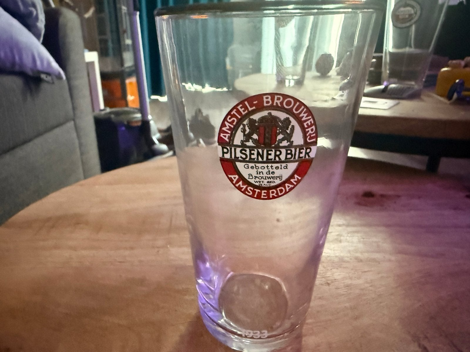 Amstel Pilsener Bierglas - Vintage Look (1933) 5 stuks, Antiek en Kunst, Ophalen