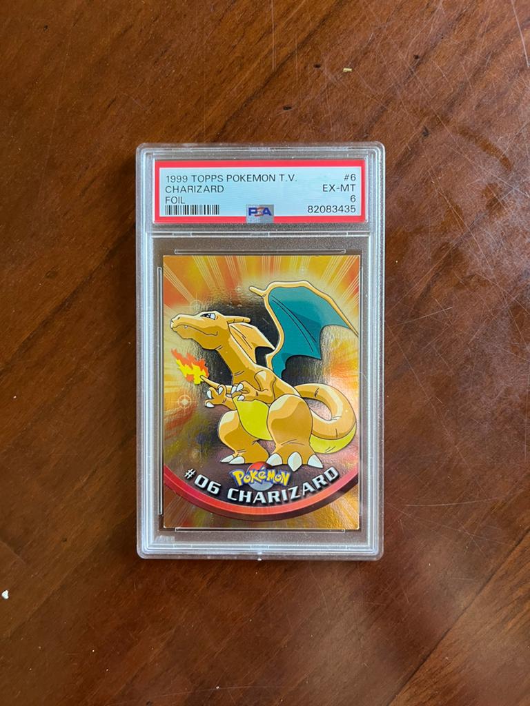 Topps Chrome Charizard #6 PSA 9 Foil Pokémon Kaart, Ophalen of Verzenden, Zo goed als nieuw, Losse kaart, Foil