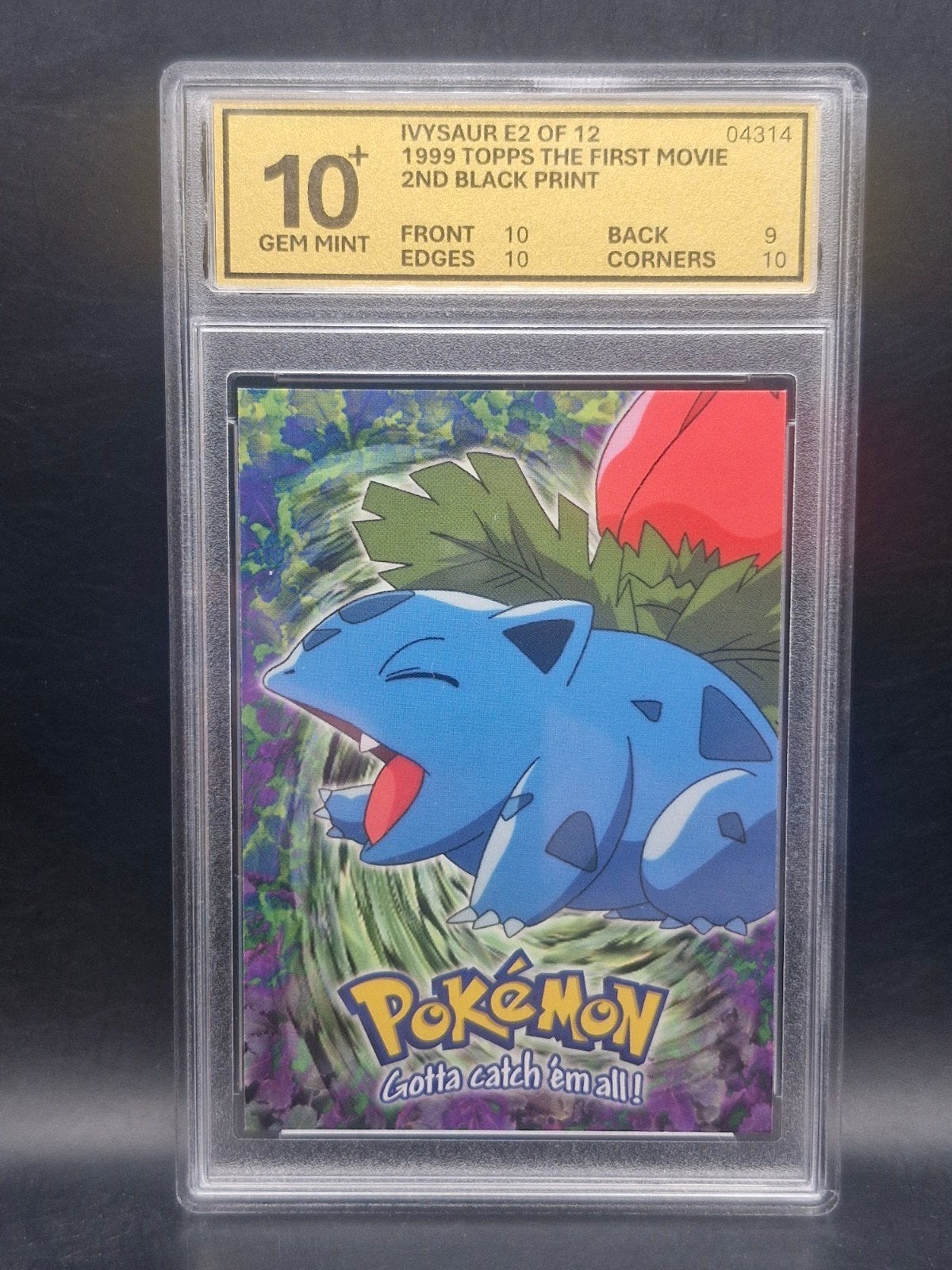 Ivysaur 1999 topps the first movie #e2 woetoe grading 10+, Verzenden, Zo goed als nieuw, Losse kaart