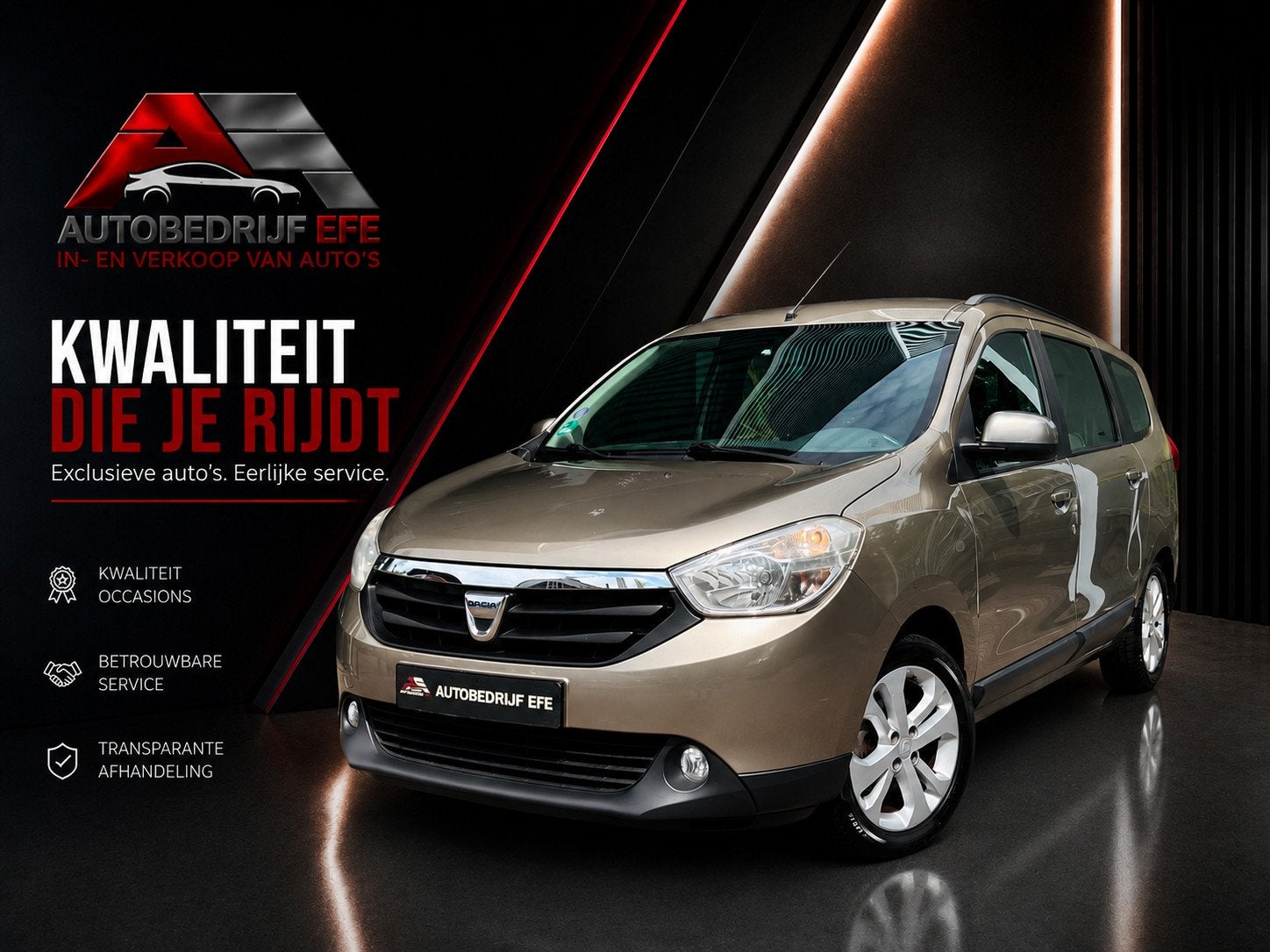 Dacia Lodgy 1.2 TCe Prestige 5p. Airco*ElktrRmn*Trkhk, Auto's, Voorwielaandrijving, Euro 5, Stof, Gebruikt