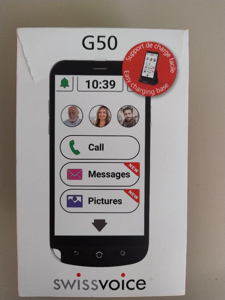 Mobiele telefoon voor ouderen de Swissvoice G50 met SOS knop, Gebruikt, Overige modellen, 3 tot 6 megapixel, Ophalen of Verzenden