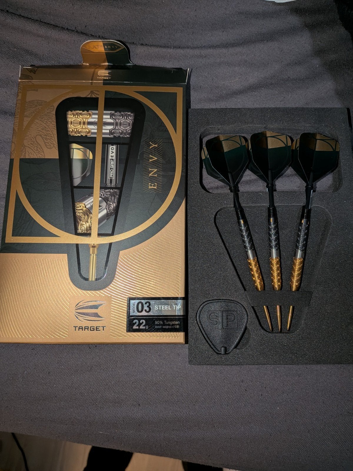 Target cult envy 03 Steel Tip 22g - Zo goed als nieuw, Ophalen, Zo goed als nieuw, Pijlen, Soft tip