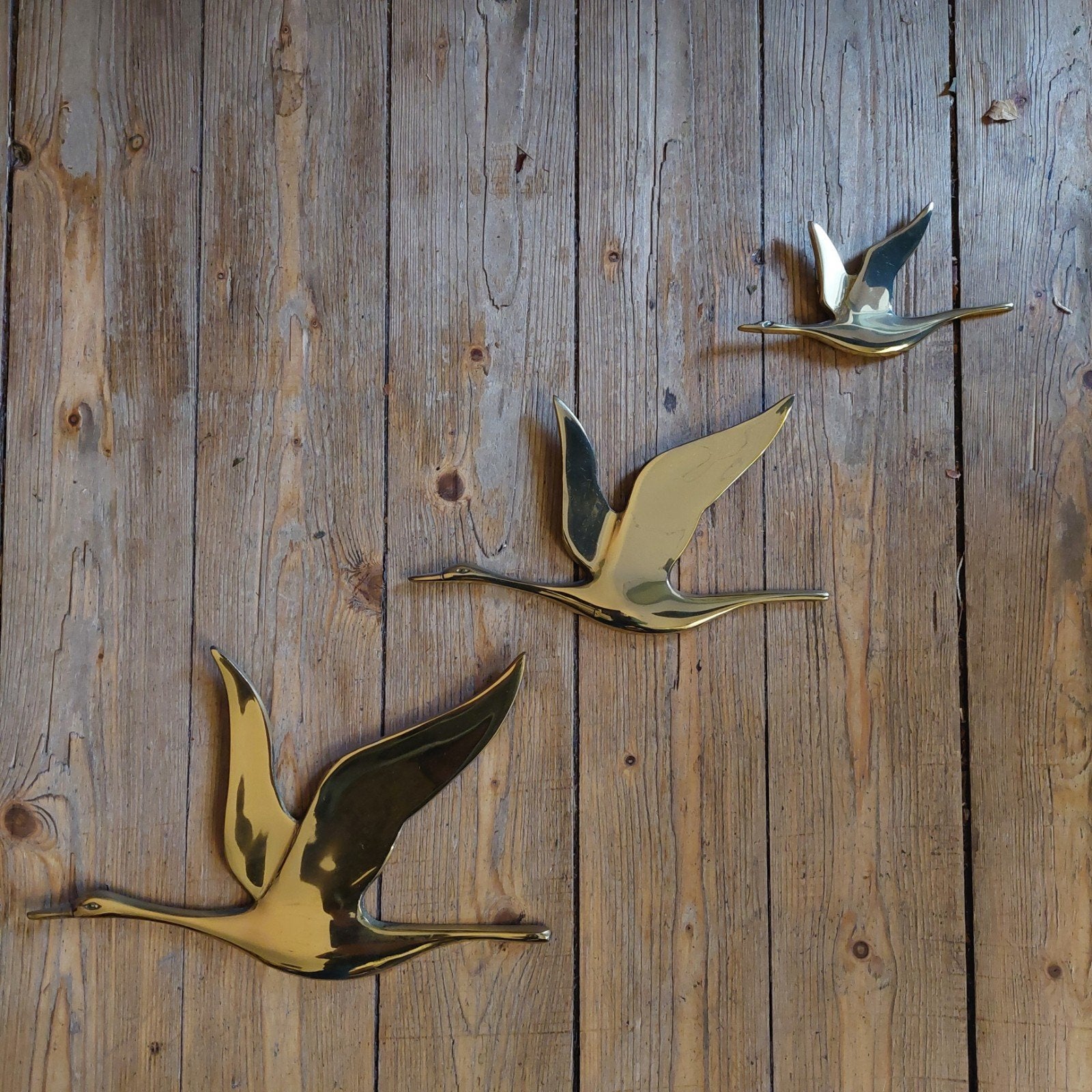 Lucky Vintage messing trio vogels jaren '70, Ophalen of Verzenden, ., Wandhanger, .