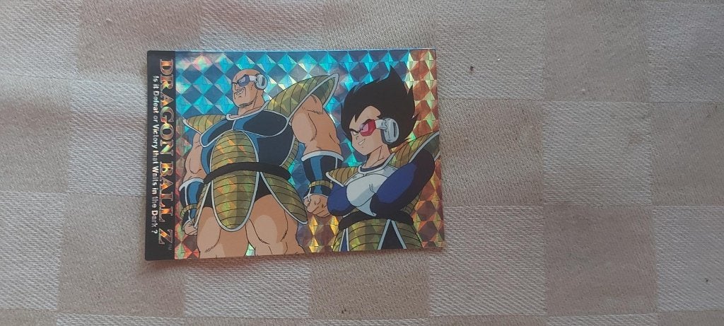 dragonball z kaart glitter Nappa en Vegeta, Ophalen of Verzenden, Zo goed als nieuw, Losse kaart