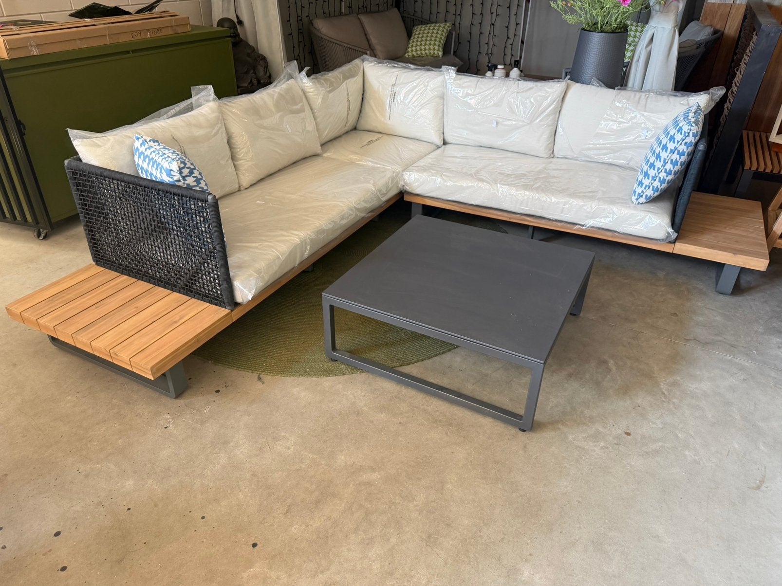 Luxe hoekloungeset Acacia & Rope antraciet sand, Ophalen, Roystore.nl@gmail.com, Loungeset, Roystore
