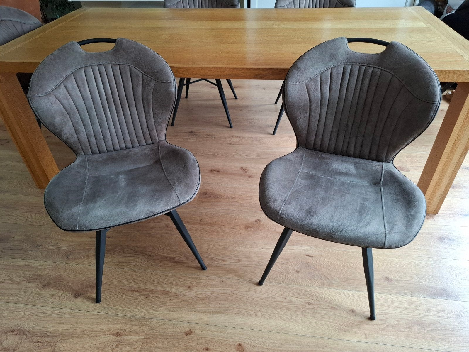 2 of 4 eetkamerstoelen Minot Kleur Taupe, Ophalen, Gebruikt, Overige kleuren, Vier