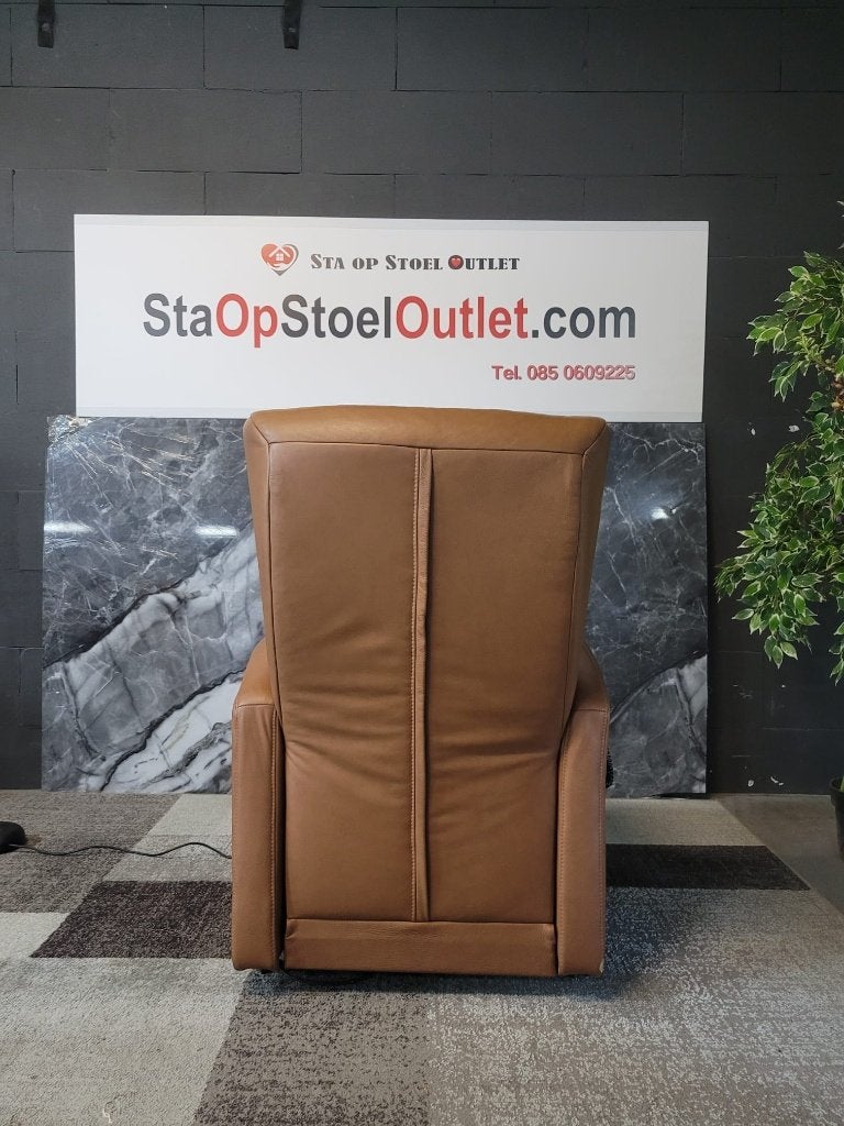 Staopstoel Cognacbruin Leder London, Minder dan 50 cm, Gebruikt, Minder dan 75 cm, Leer