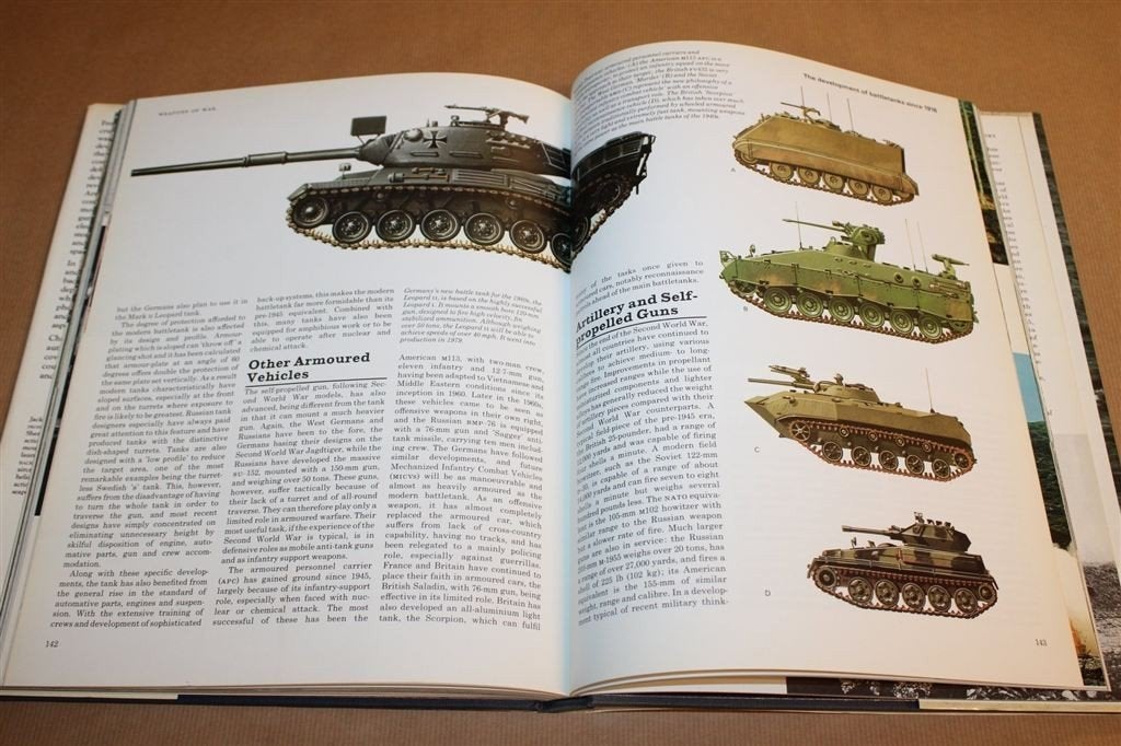 Wapens van de Oorlog — Tanks, Vliegtuigen & Artillerie [EN], Ophalen of Verzenden, Tweede Wereldoorlog, Gelezen, Overige onderwerpen