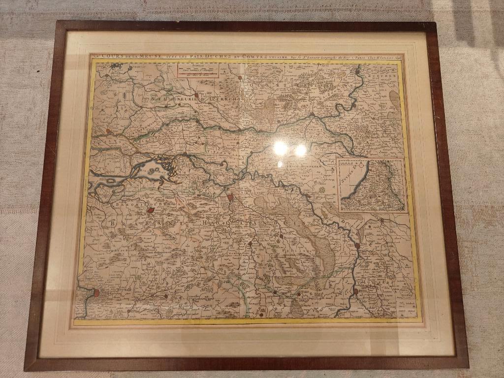 Antieke landkaart gravure ets van Zuid- en midden Nederland, Antiek en Kunst, Kunst | Etsen en Gravures, Ophalen, Gravure