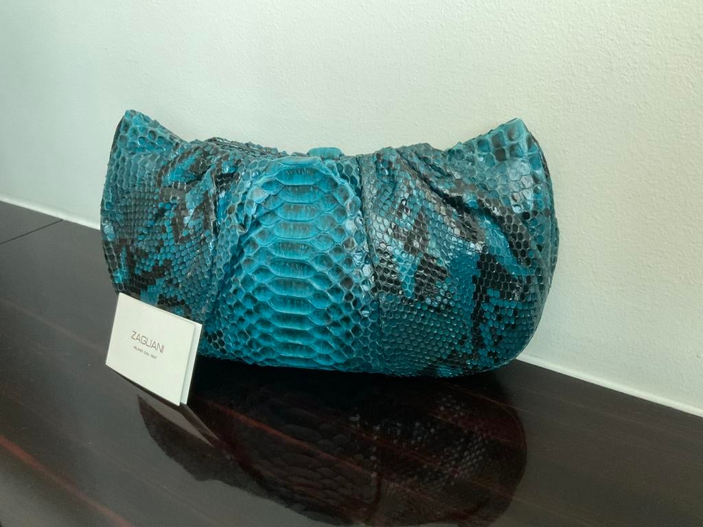 Zagliani python leather oversize clutch, Ophalen of Verzenden, Zo goed als nieuw