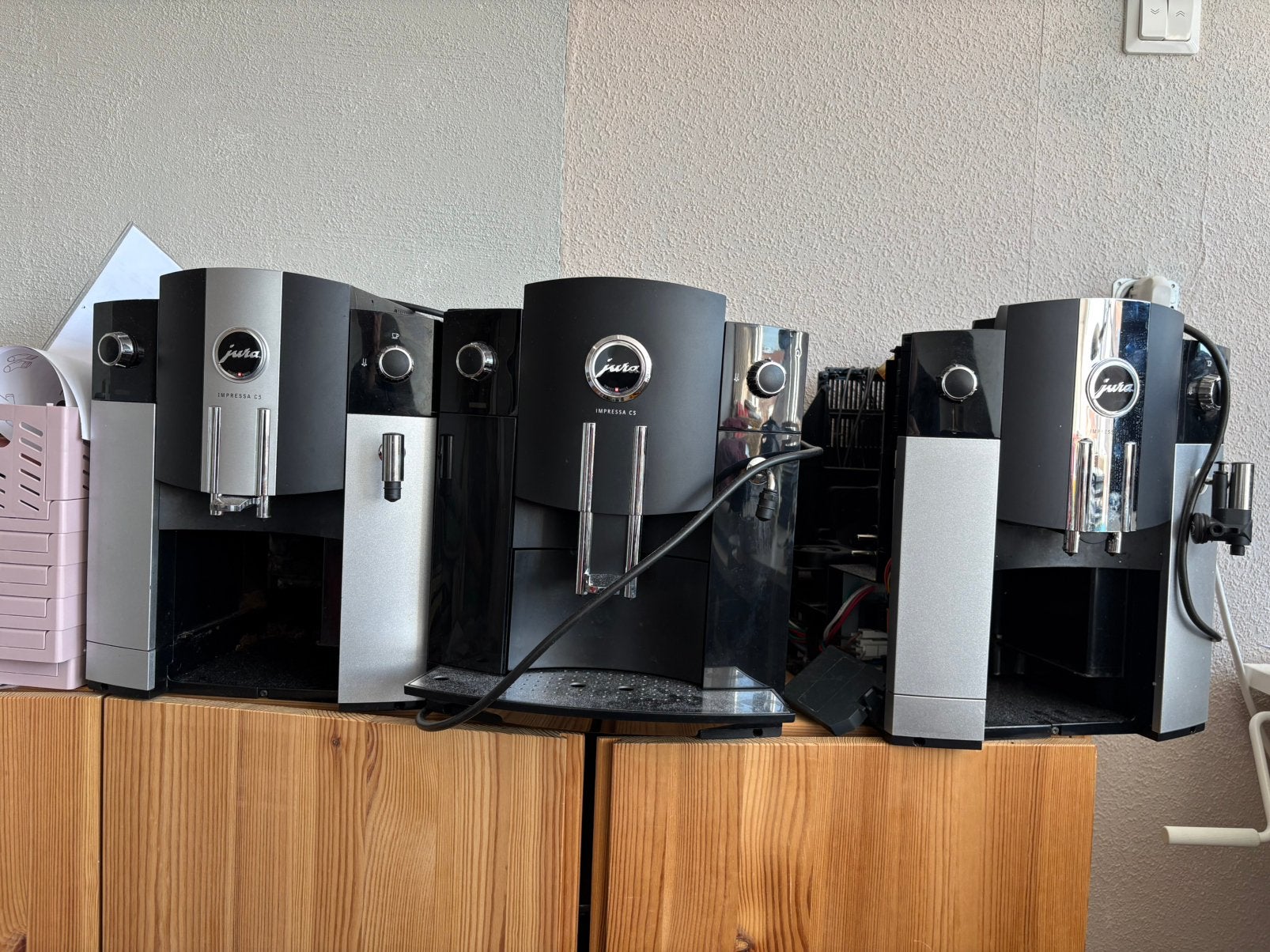 3x Jura C65 en C5 voor onderdelen of reparatie, Ophalen, Niet werkend, Koffiemachine