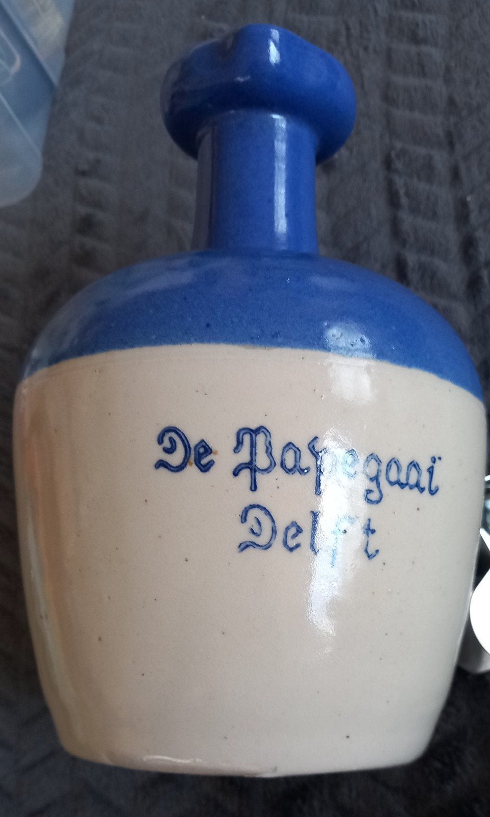 Vintage Jenever Kruik De Papegaai Delft Berckel & Co '30'50, Ophalen of Verzenden