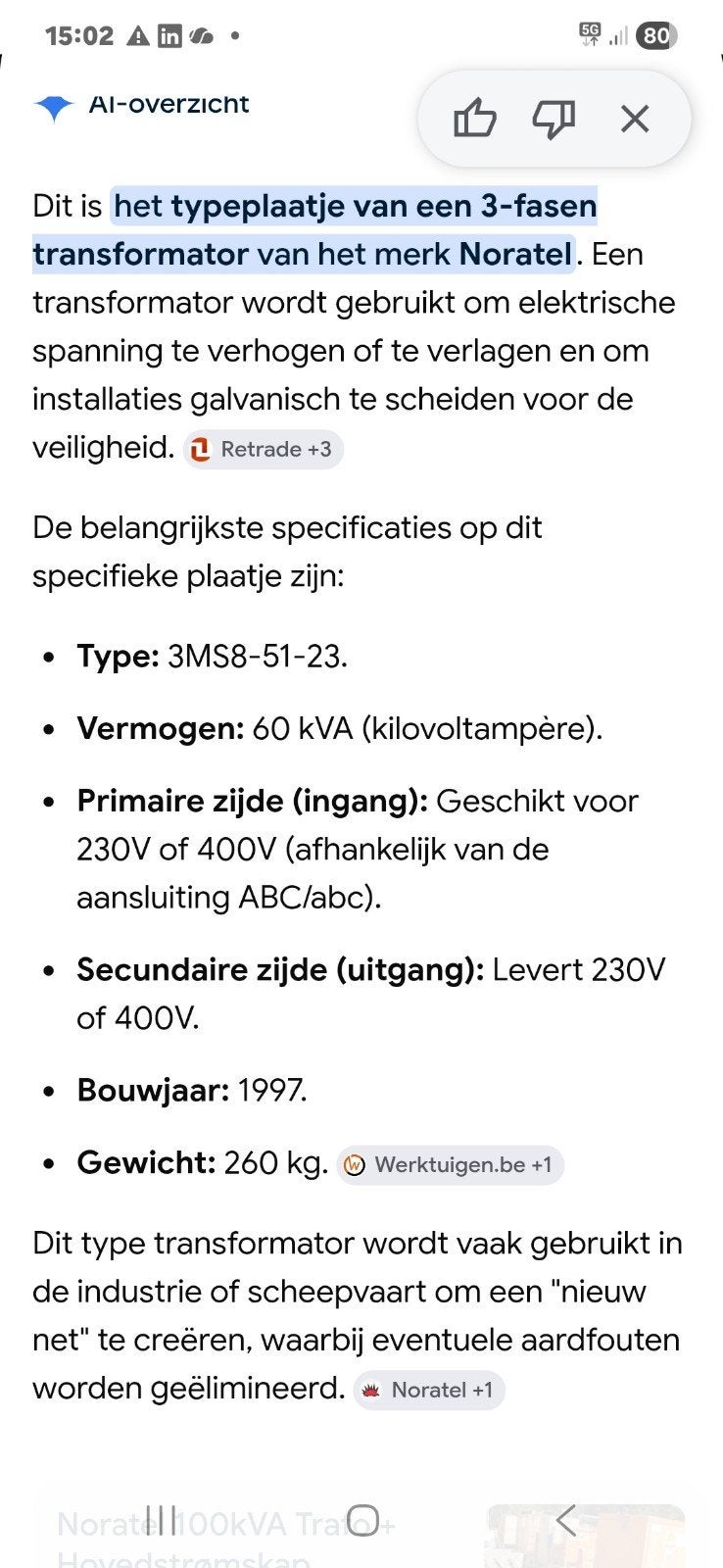 2 Noratel 380V Transformatoren - Doe een bod!, Ophalen of Verzenden