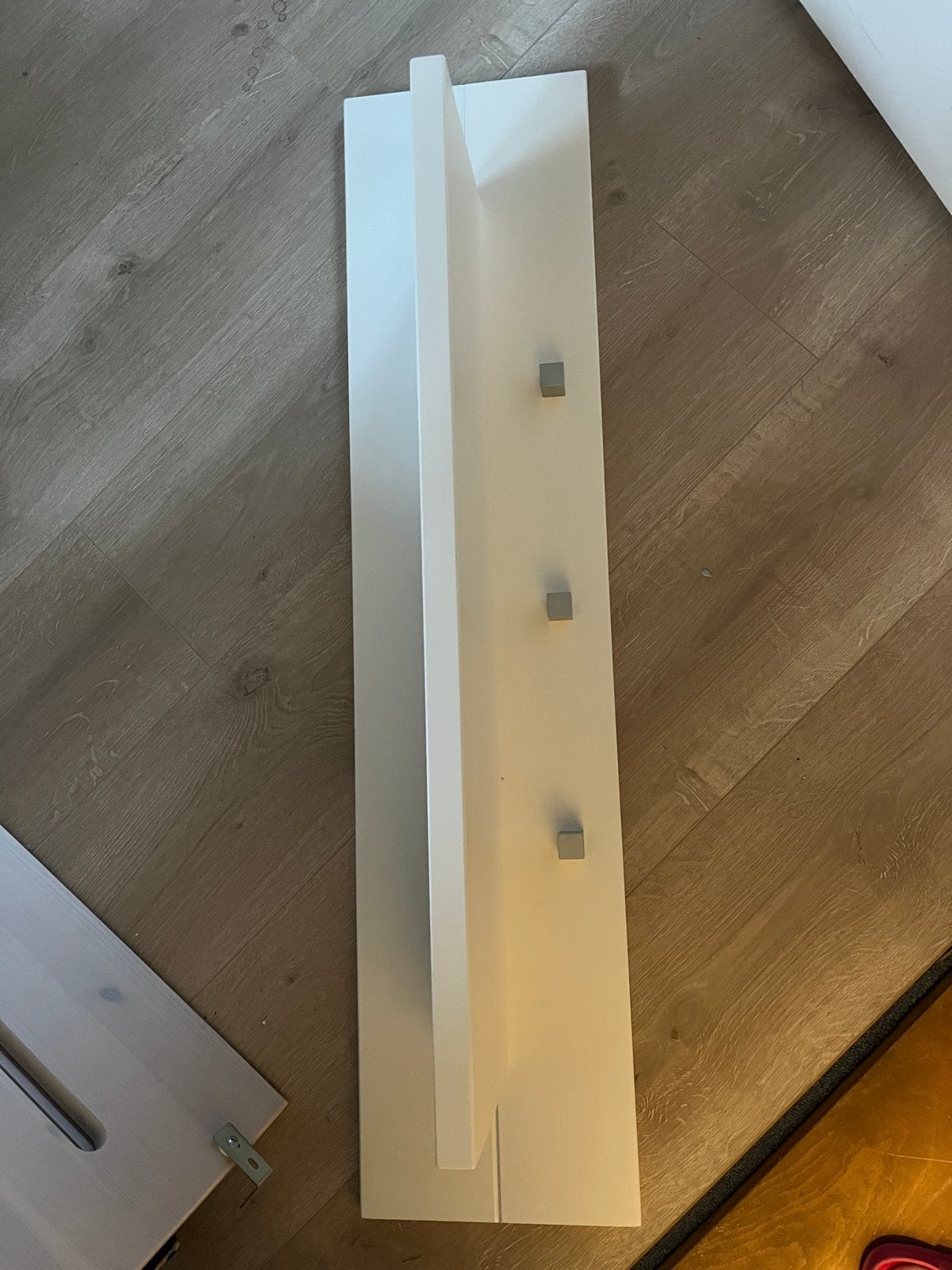Witte wandkapstok met 3 haken, Gebruikt, Minder dan 100 cm, Hout, Ophalen