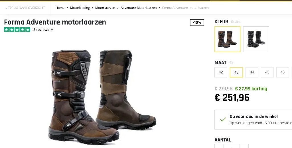 FORMA ADVENTURE MOTORLAARZEN, Motoren, Heren, Forma, Ophalen of Verzenden, Laarzen
