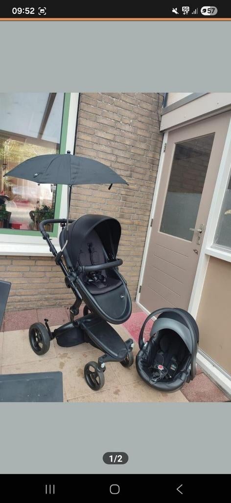 Mima Xari kinderwagen met autostoeltje en parasol, Gebruikt, Met autostoeltje, Combiwagen, Ophalen