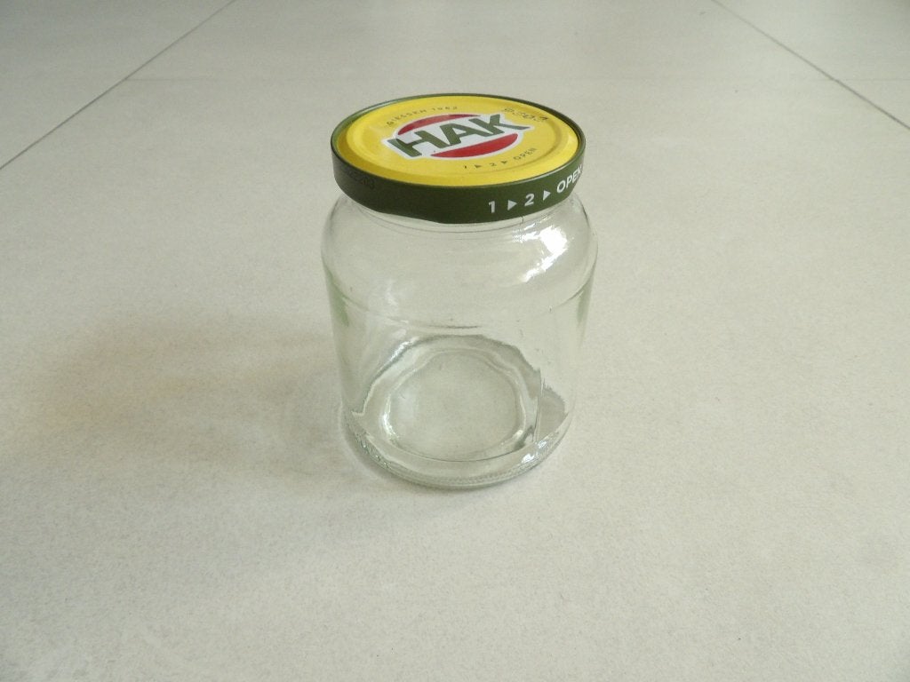 32 WEK / knutsel POTJES met geel deksel ( hak )10 cm x 7 cm, Ophalen of Verzenden, Zo goed als nieuw