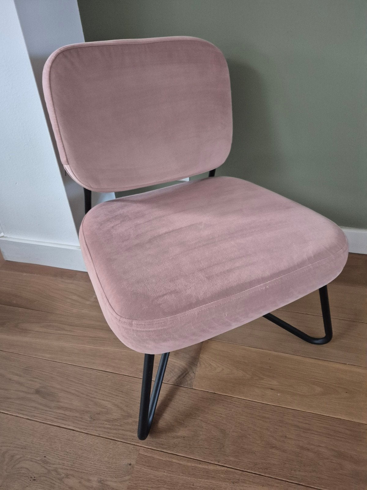 Roze fluwelen stoel Bronx 71  VANDAAG OPHALEN?!, Huis en Inrichting, Stoelen, Ophalen, Overige kleuren, Zo goed als nieuw, Stof