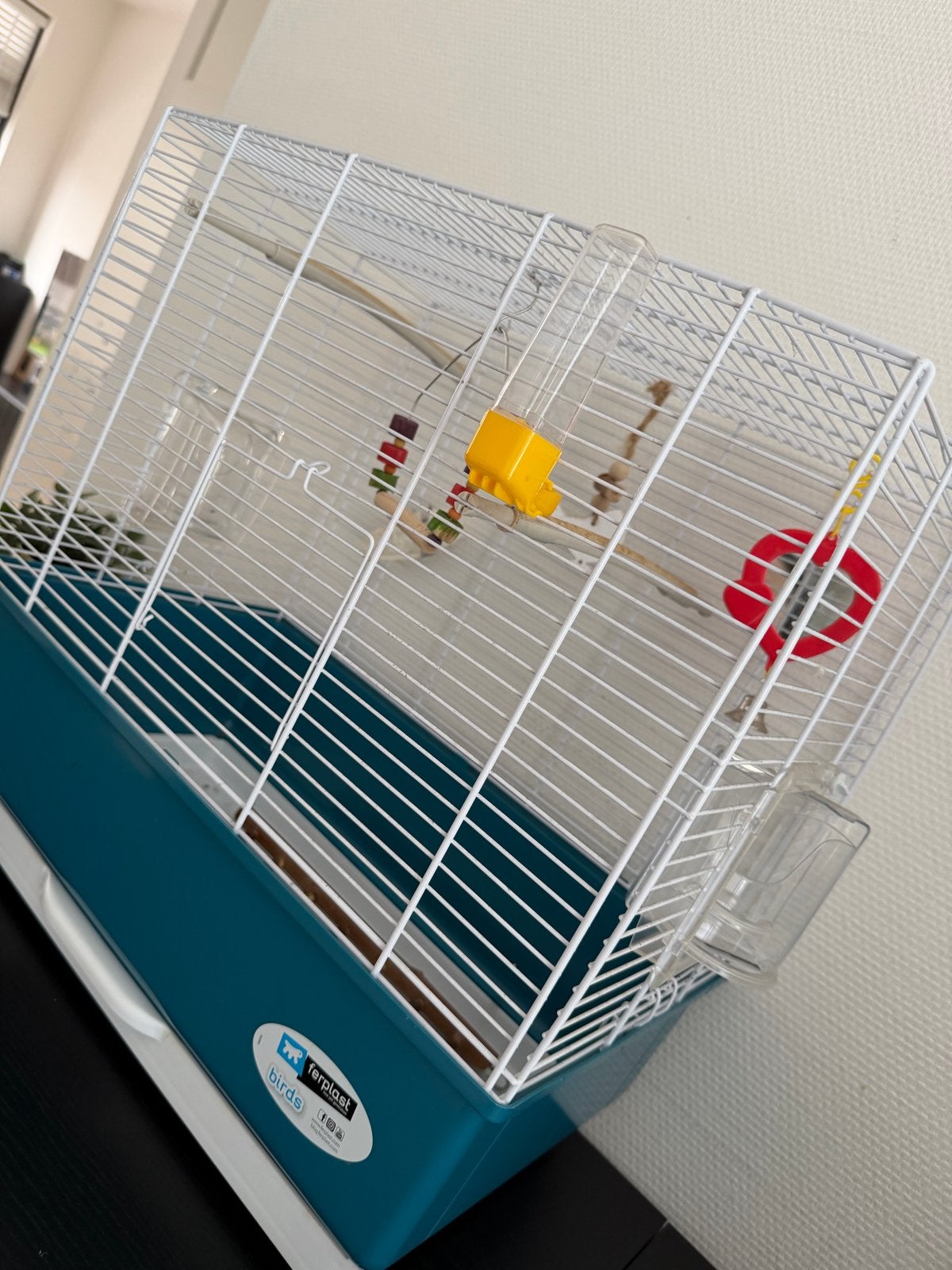 Vogelkooi met alle toebehoren., Ophalen, Zo goed als nieuw, Metaal, Vogelkooi