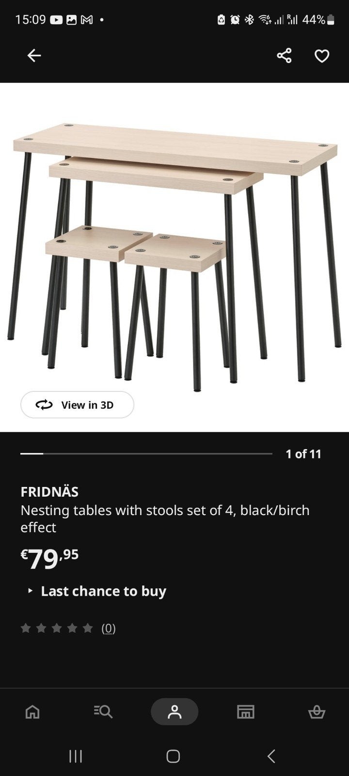 IKEA FRIDNÄS Tafel met 4 krukjes - Zo goed als nieuw, Ophalen, Modern, Scandinavisch, Zo goed als nieuw, 75 cm of meer