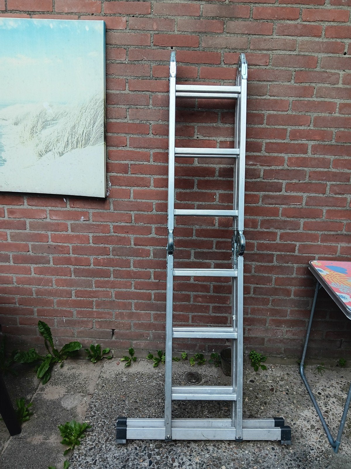 Ladder   4x3 Aluminium, Ophalen, Zo goed als nieuw, Ladder, 4 meter of meer