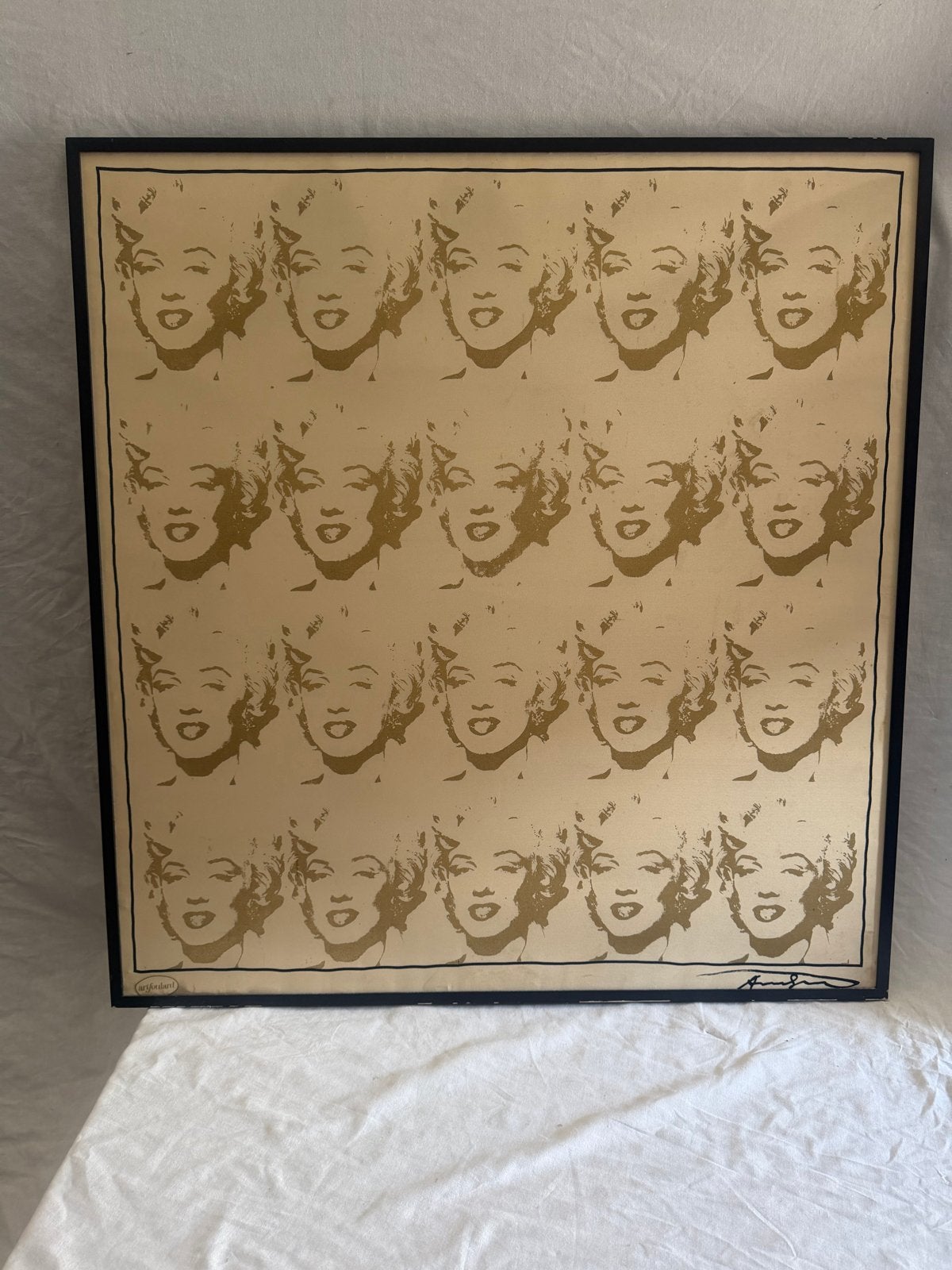 Andy Warhol Marilyn Monroe Zeefdruk Goud, Ophalen, Gesigneerd, Zeefdruk, Portret