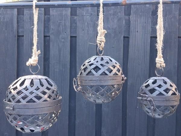Sfeervolle deco set van 3 ijzeren ballen, Verzenden, Metaal