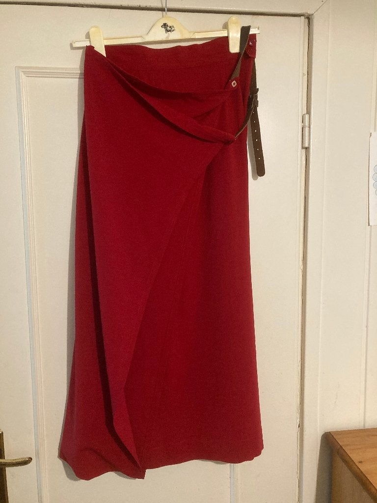 Elegante rode lange omslag rok van Pauw, maat 3 / 38, Kleding | Dames, Maat 38/40 (M), Verzenden, Pauw, Zo goed als nieuw