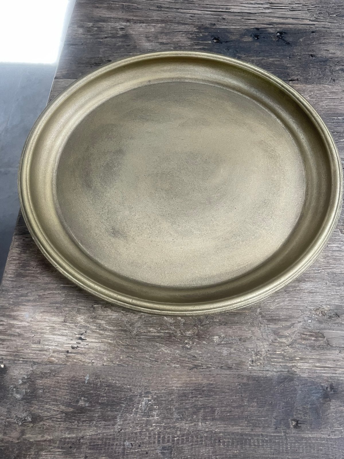 Goudkleurig Dienblad - DK Home Decor, Huis en Inrichting, Ophalen, Met opstaande rand, Rond, Zo goed als nieuw