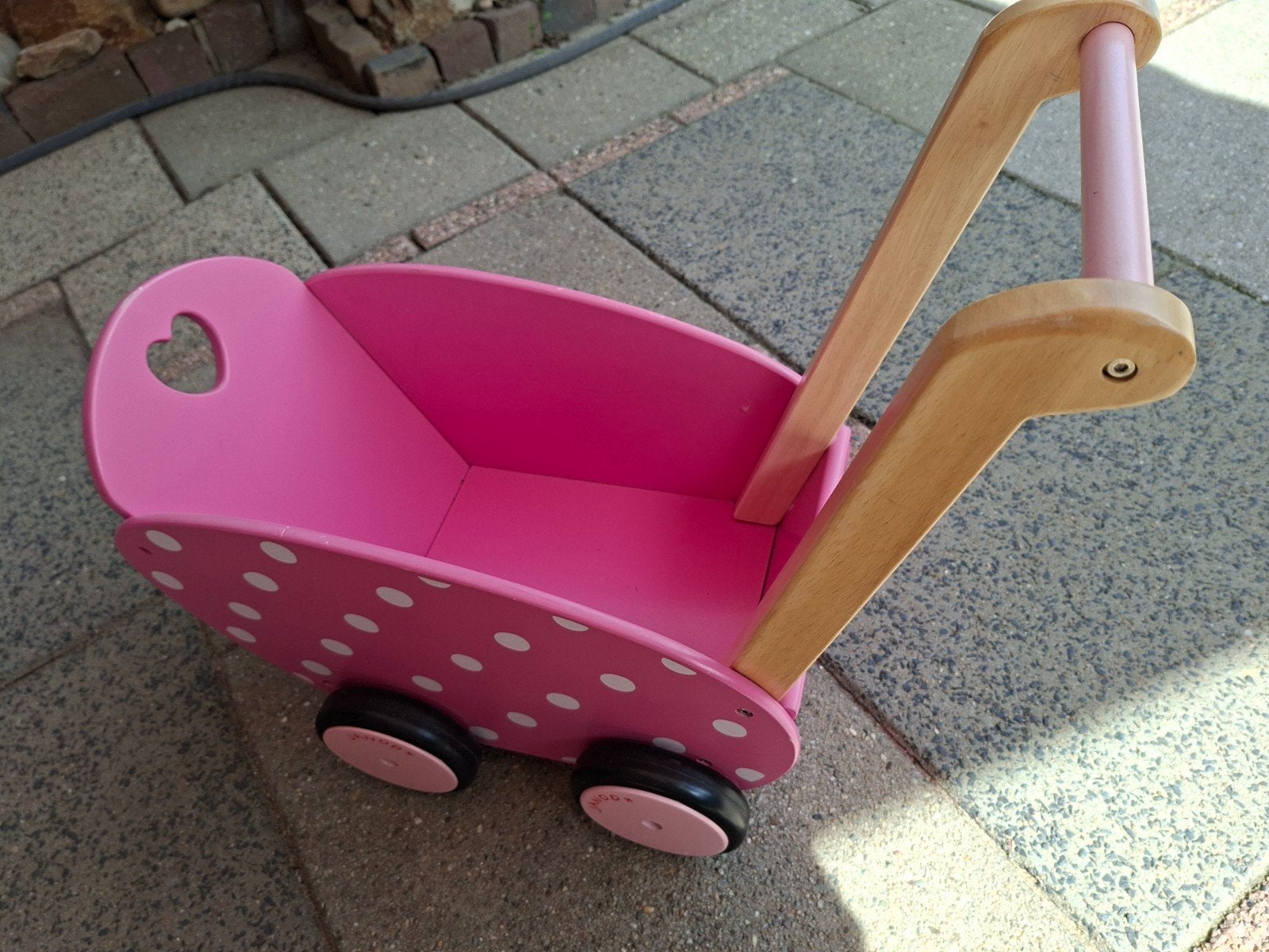 janod rose wit gestipte loopkar (met dekentje), Ophalen