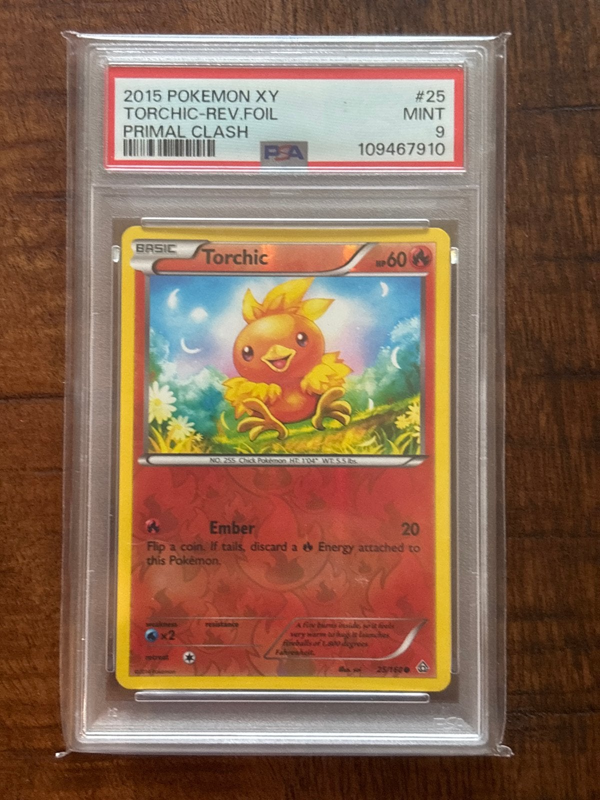 Pokemon PSA 9 Torchic Reverse Foil Primal Clash, Ophalen of Verzenden, Zo goed als nieuw, Losse kaart, Foil