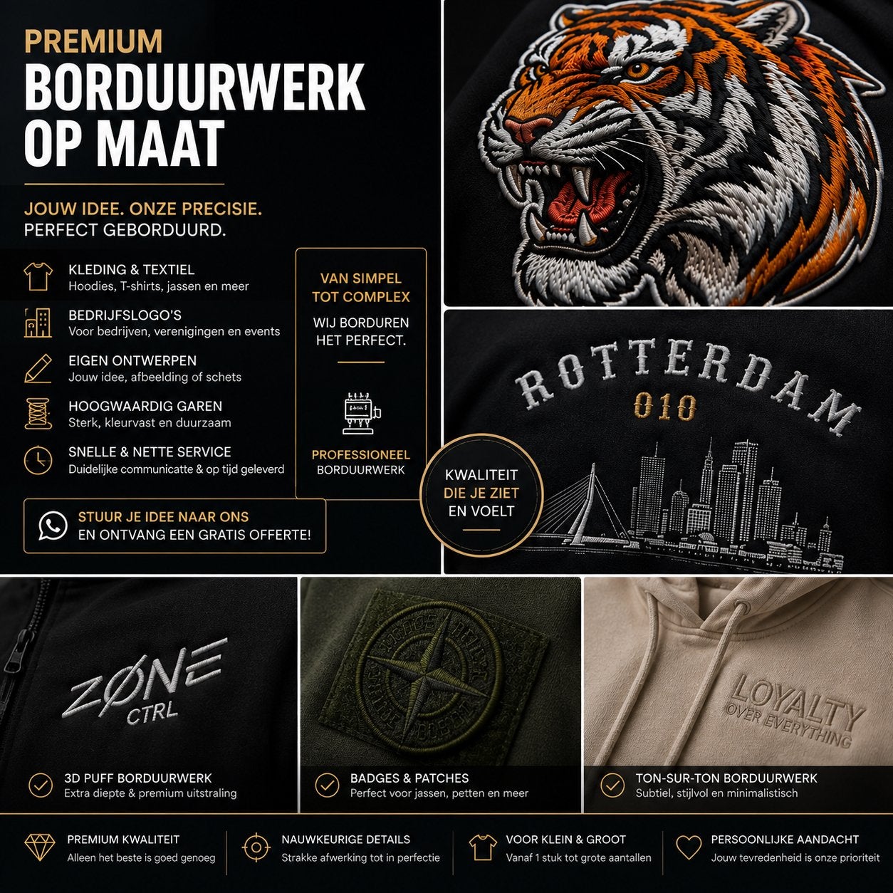 Professioneel borduurwerk op maat, Ophalen of Verzenden