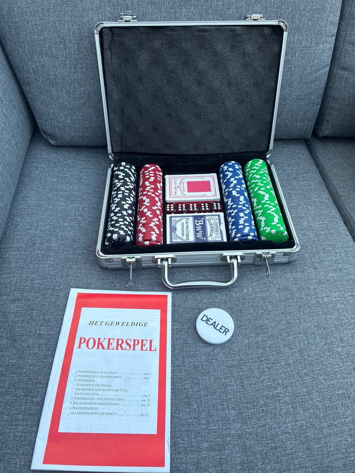 Complete Pokerset in Koffer - Ideaal voor Spelavonden, Hobby en Vrije tijd, Gezelschapsspellen | Overige, Drie of vier spelers