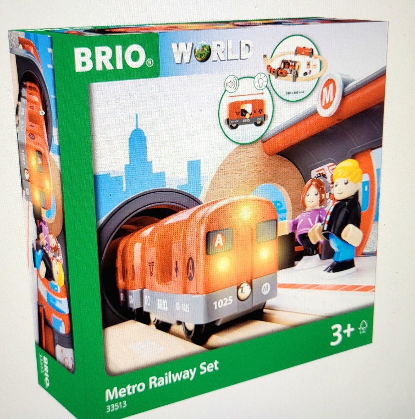 Brio Metro Railway Set 33513 - Zonder doos, compleet ZGAN., Ophalen of Verzenden, Zo goed als nieuw