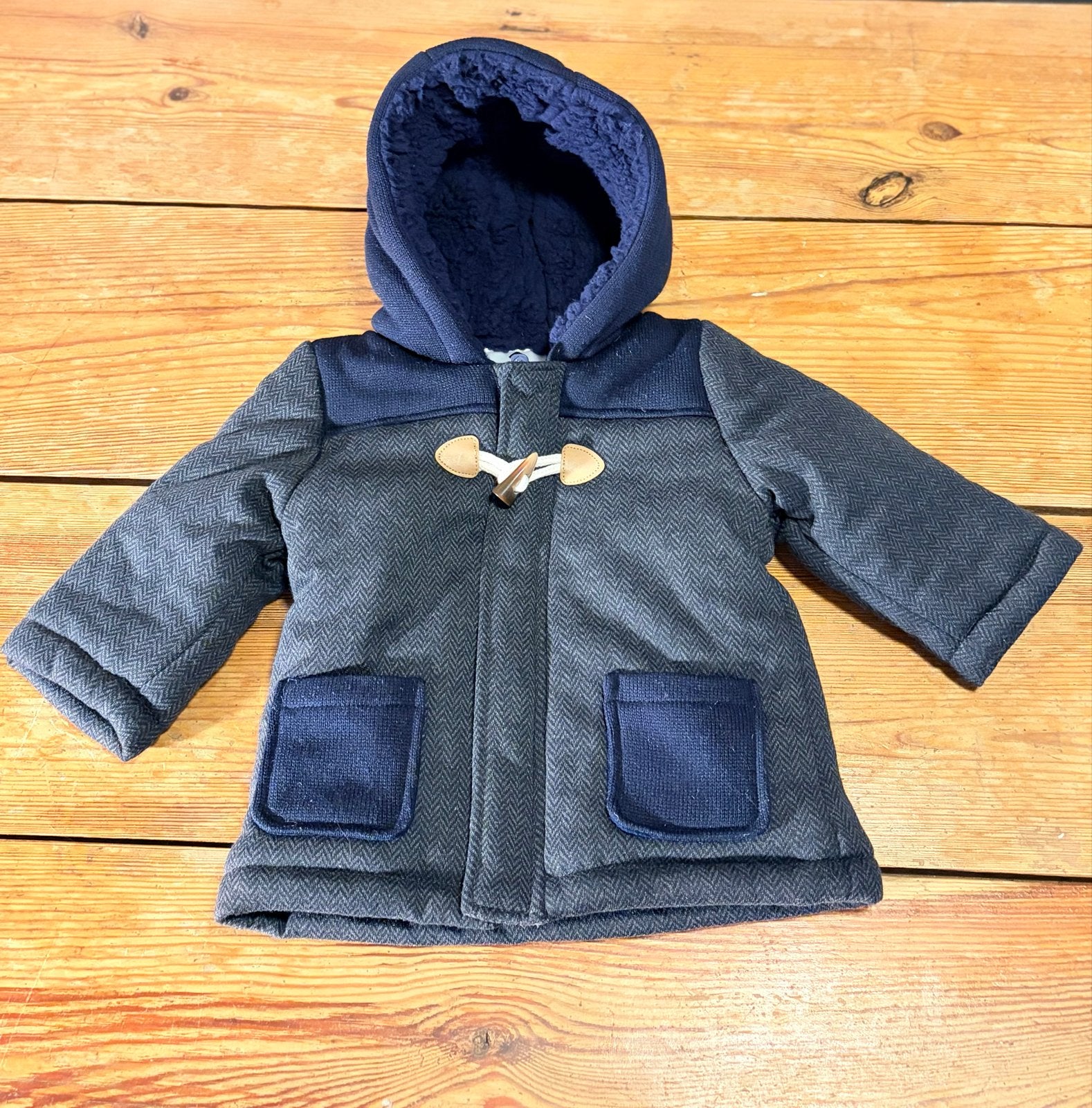Z Kids Gevoerd Baby Jasje Donkerblauw Antraciet Maat 68, Ophalen of Verzenden, Zo goed als nieuw, Jongetje, Jasje