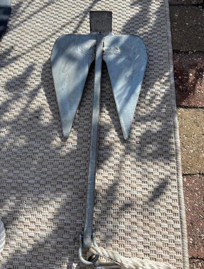 Talamex anker 3.5kg incl lijn., Ophalen, Gebruikt, Ankeren en Afmeren, Zeilboot of Motorboot