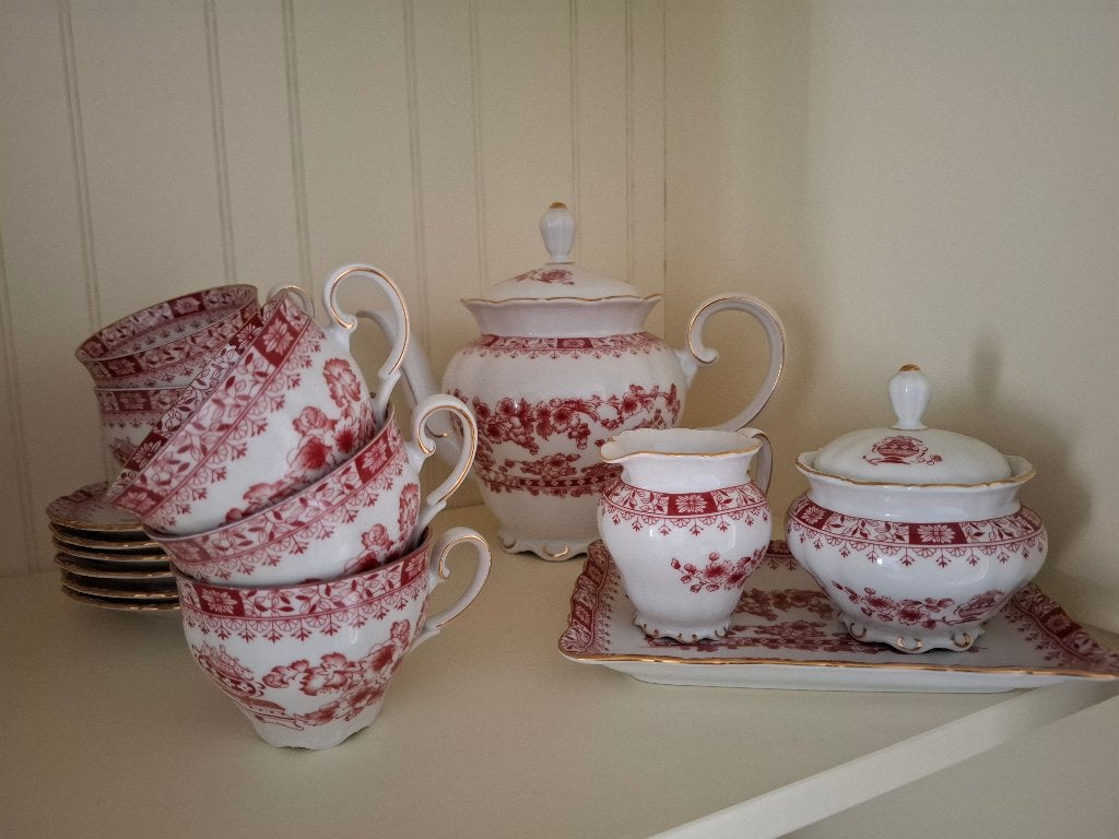 Seltmann Weiden Theeservies – Theresia Rood (Bavaria), Ophalen of Verzenden