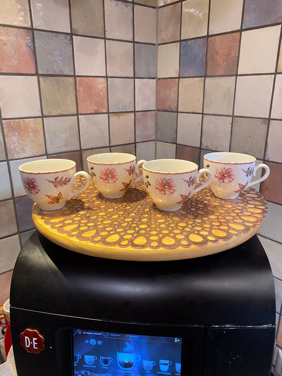 JBS,Janneke Brinkman,4 vintage koppen,diam.8.2 cm,hoog 7 cm, Ophalen of Verzenden, Zo goed als nieuw