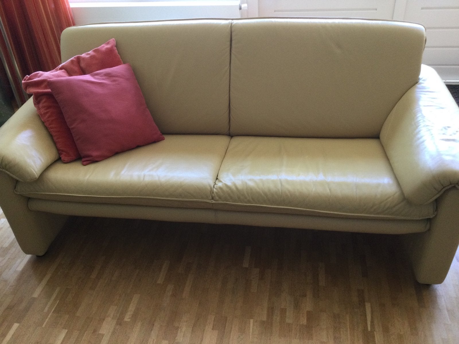 Leren Bankstel, 2 1/2 zit en 2 zit en stoel., Ophalen, Gebruikt, 75 tot 100 cm, Leer