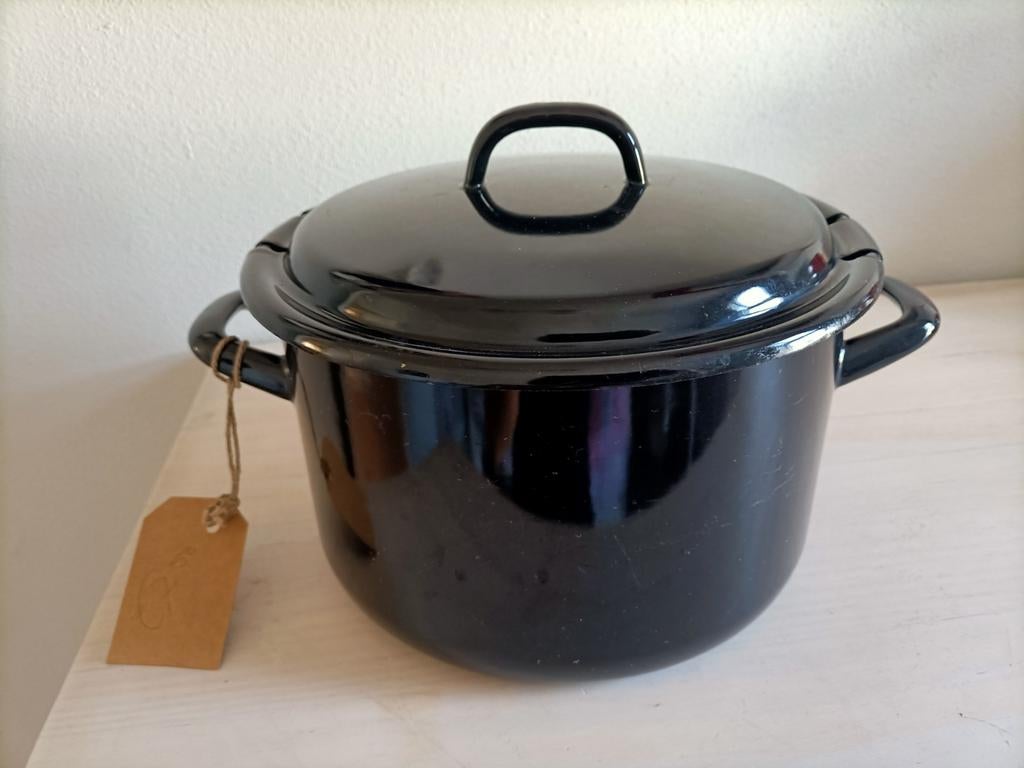 Emaille Zwarte pan, Antiek en Kunst, Ophalen of Verzenden