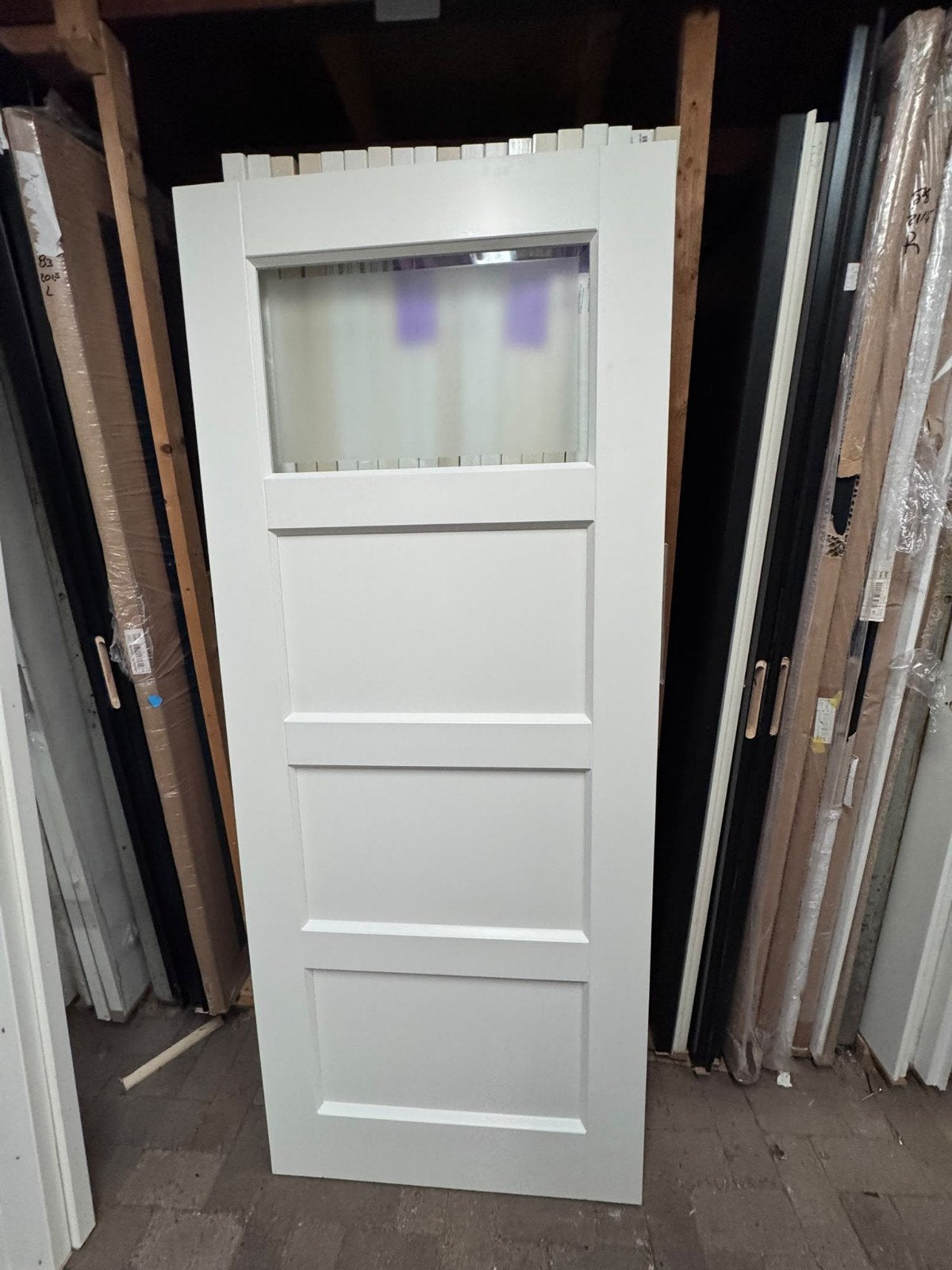 83x201,5cm binnendeur paneel incl mat glas ZW20, Ophalen, ., Binnendeur, Nieuw