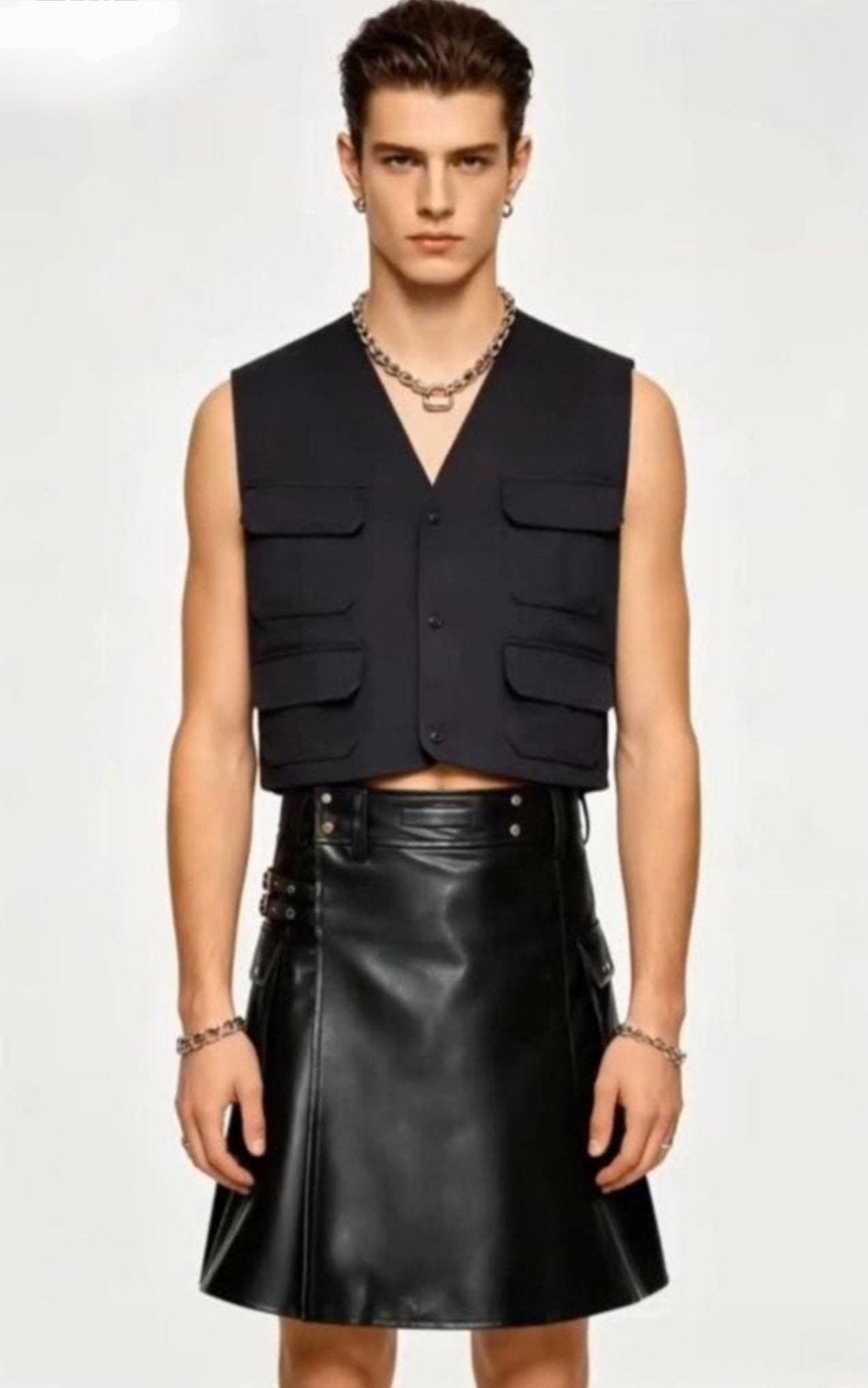 Mooie Leren Mannen Rok, tm XXL, Verzenden, Nieuw