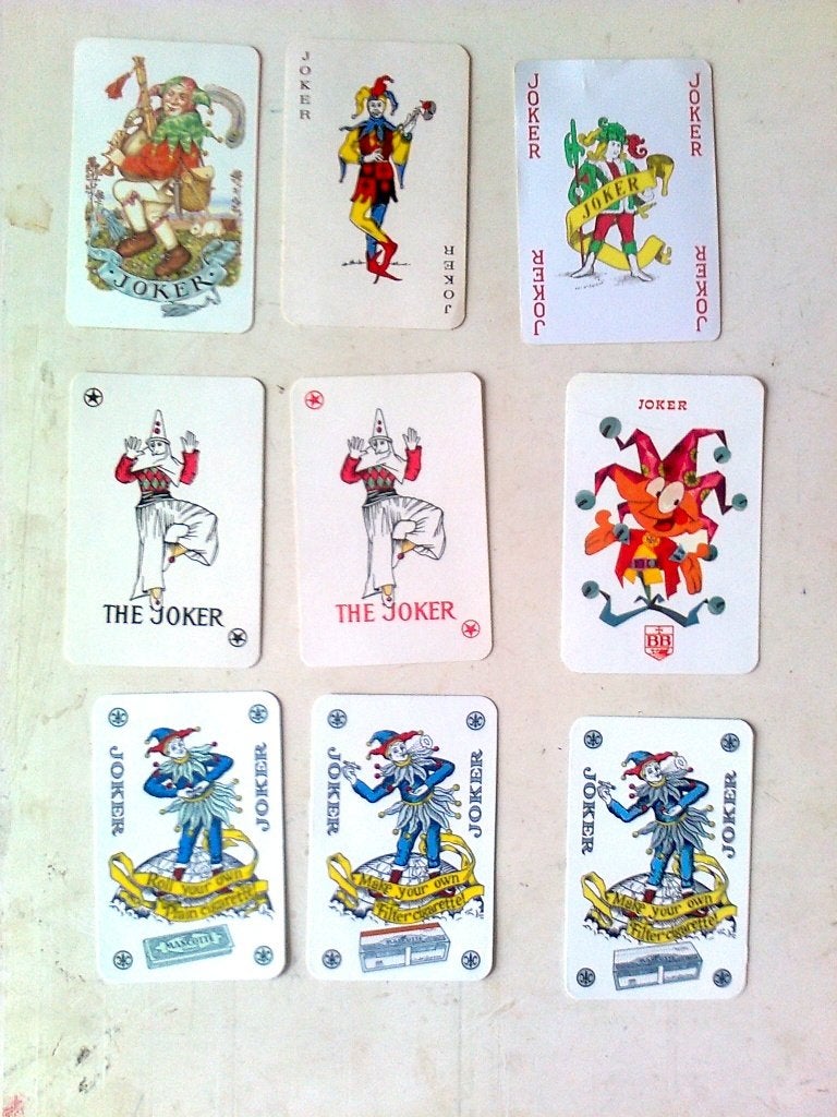9 jokers R 5 v, Verzamelen, Ophalen of Verzenden, Zo goed als nieuw, Joker(s)