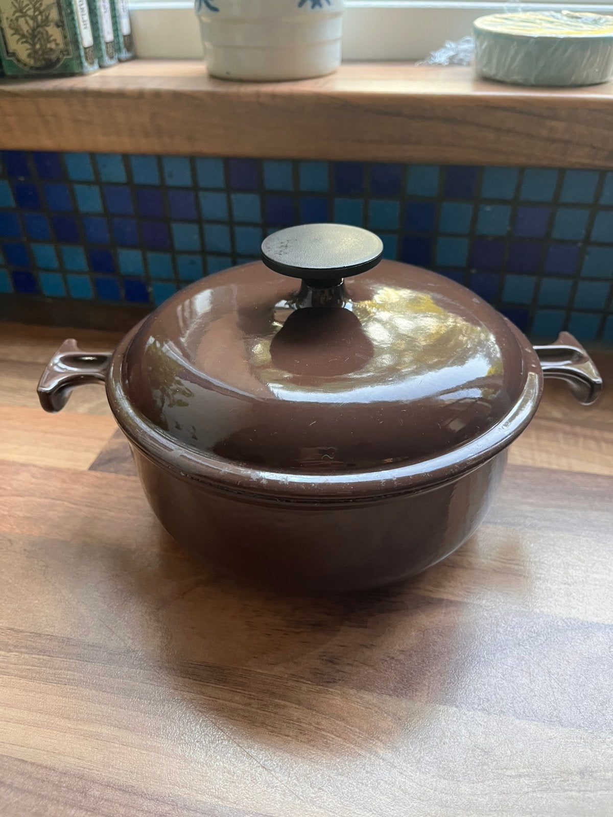 Le Crueset kleine gietijzeren pan 17 cm - retro vintage, Ophalen of Verzenden, Zo goed als nieuw, Gietijzer